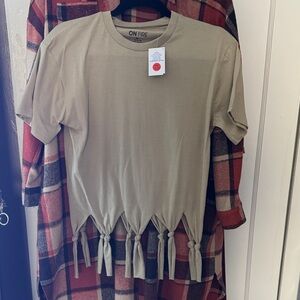 On Fire Knotted Hem Tee